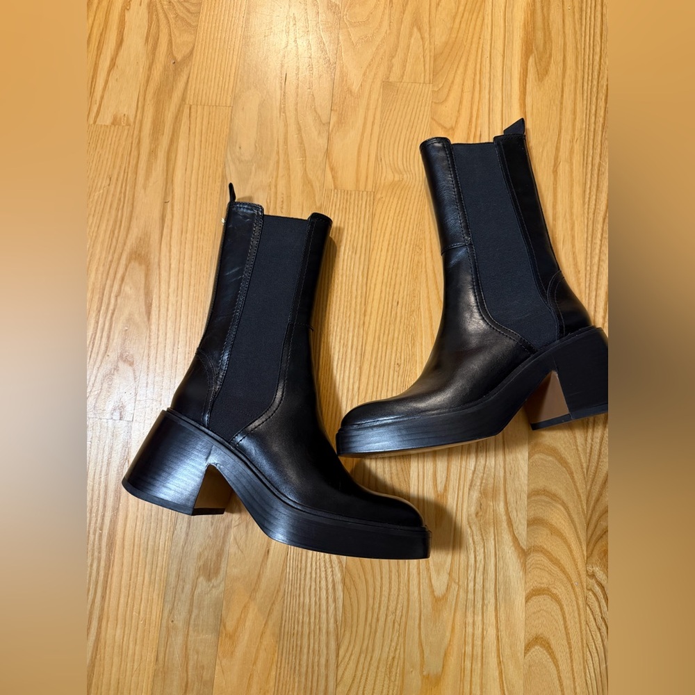 Maje Black Platform Chelsea Boots